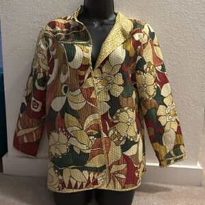 Alfred dunner Vintage-inspired floral quilted jacket
